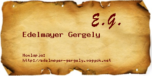 Edelmayer Gergely névjegykártya